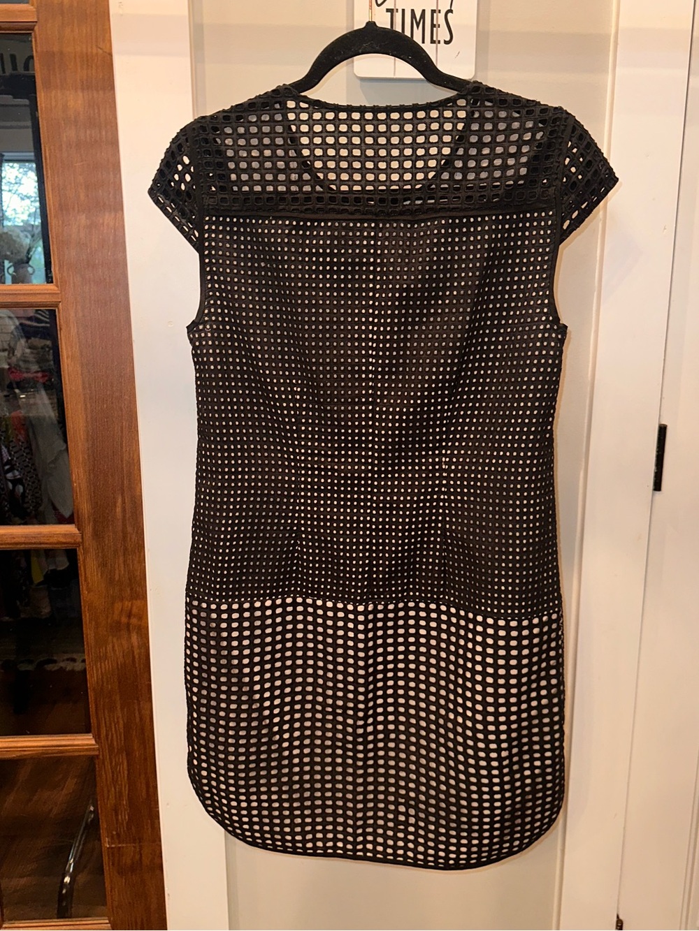 J Crew Size XS Lace Black Mesh‎ Overlay Shift Dress - Women's